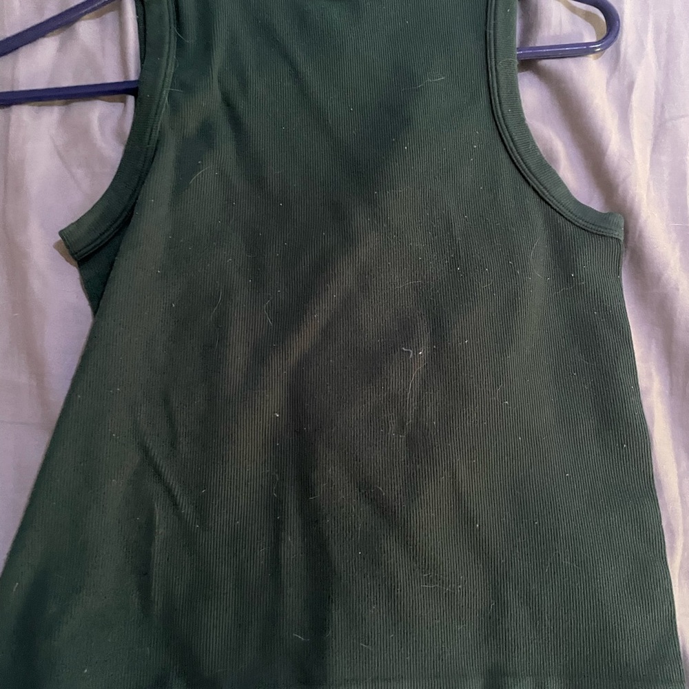 Green Sleeveless Tank Top with Scoop Neckline